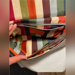 Coach Vintage City Willis In Colorblock Taupe/Blue/Orange Crossbody Turnlock